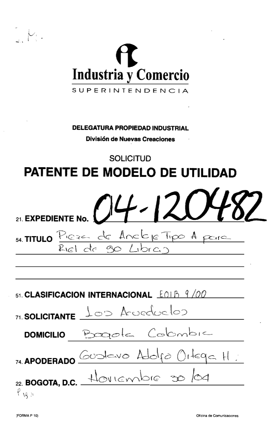 PIEZA DE ANCLAJE TIPO A PARA RIEL DE 90 LIBRAS
