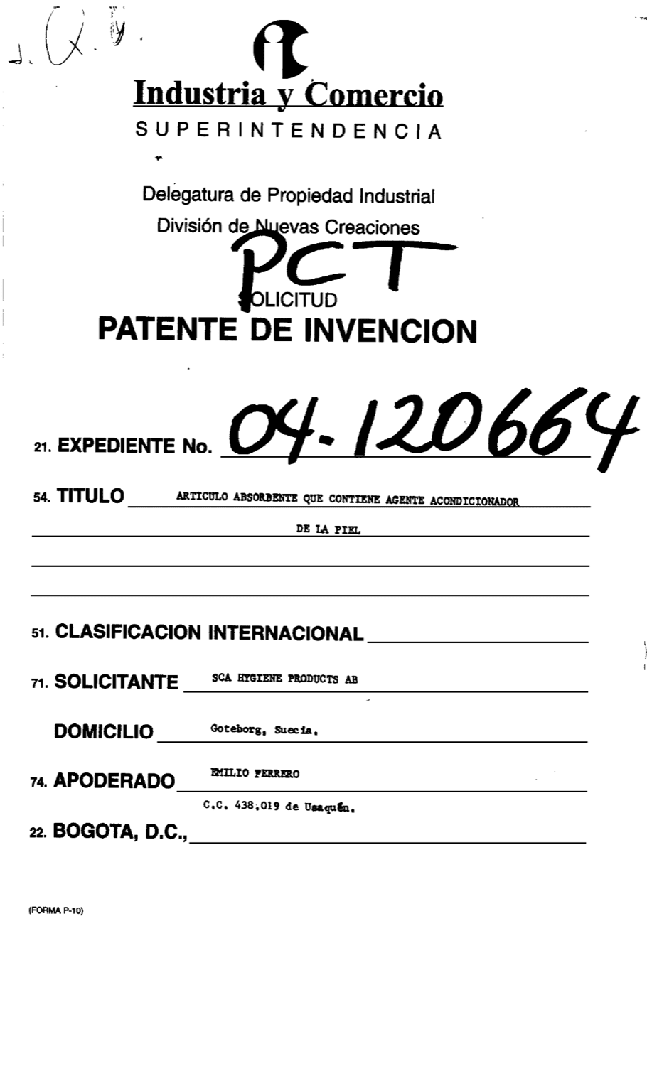 ARTICULO ABSORBENTE QUE CONTIENE AGENTE ACONDICIONADOR DE LA PIEL
