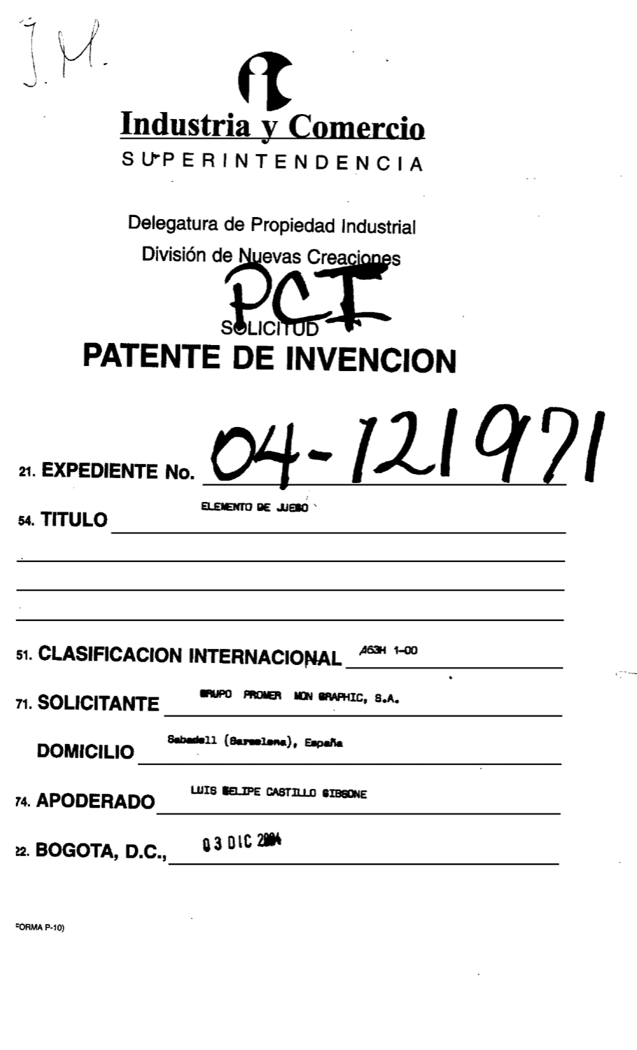 PEONZA CON VASTAGO