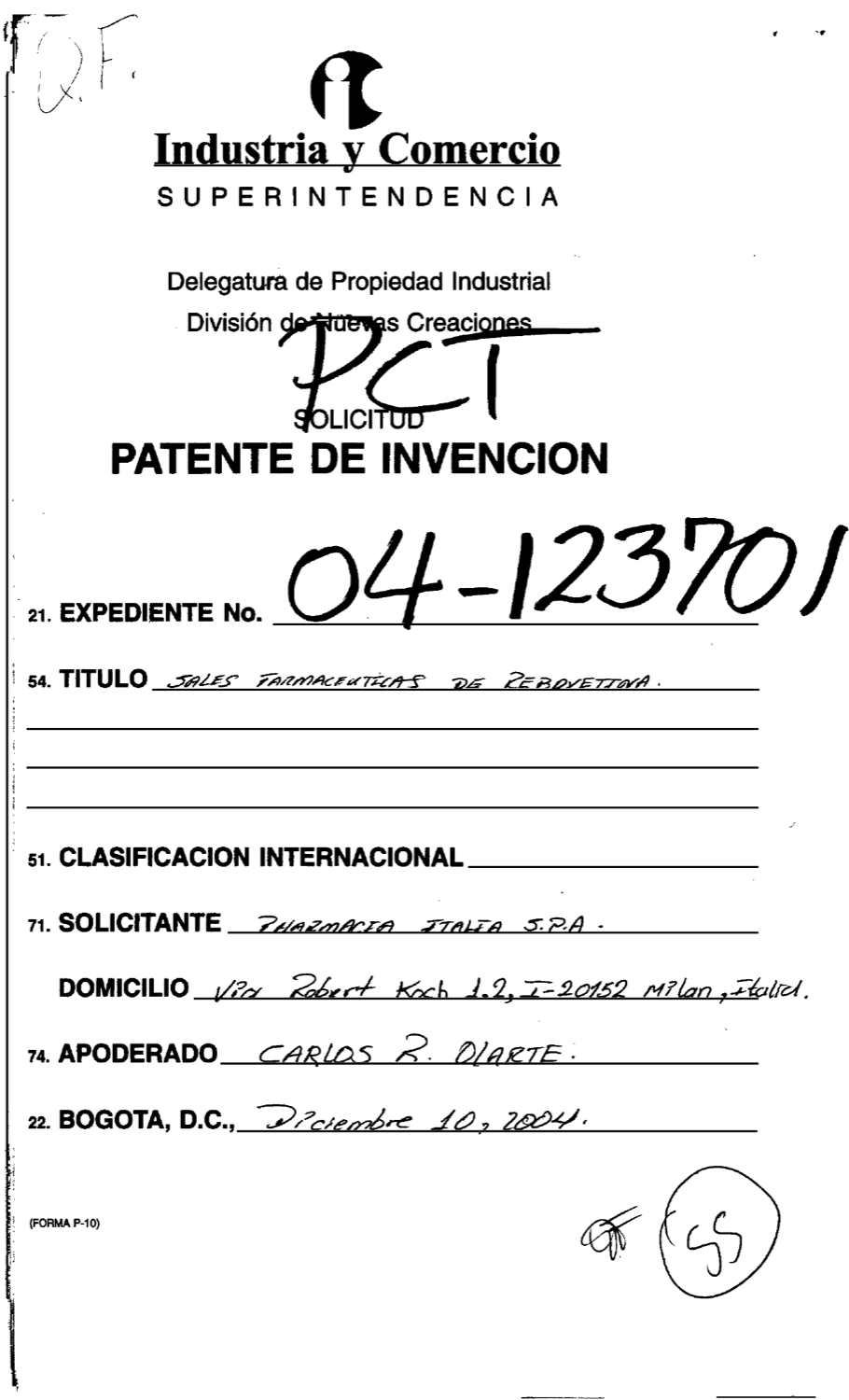 SALES FARMACEUTICAS DE REBOXETINA