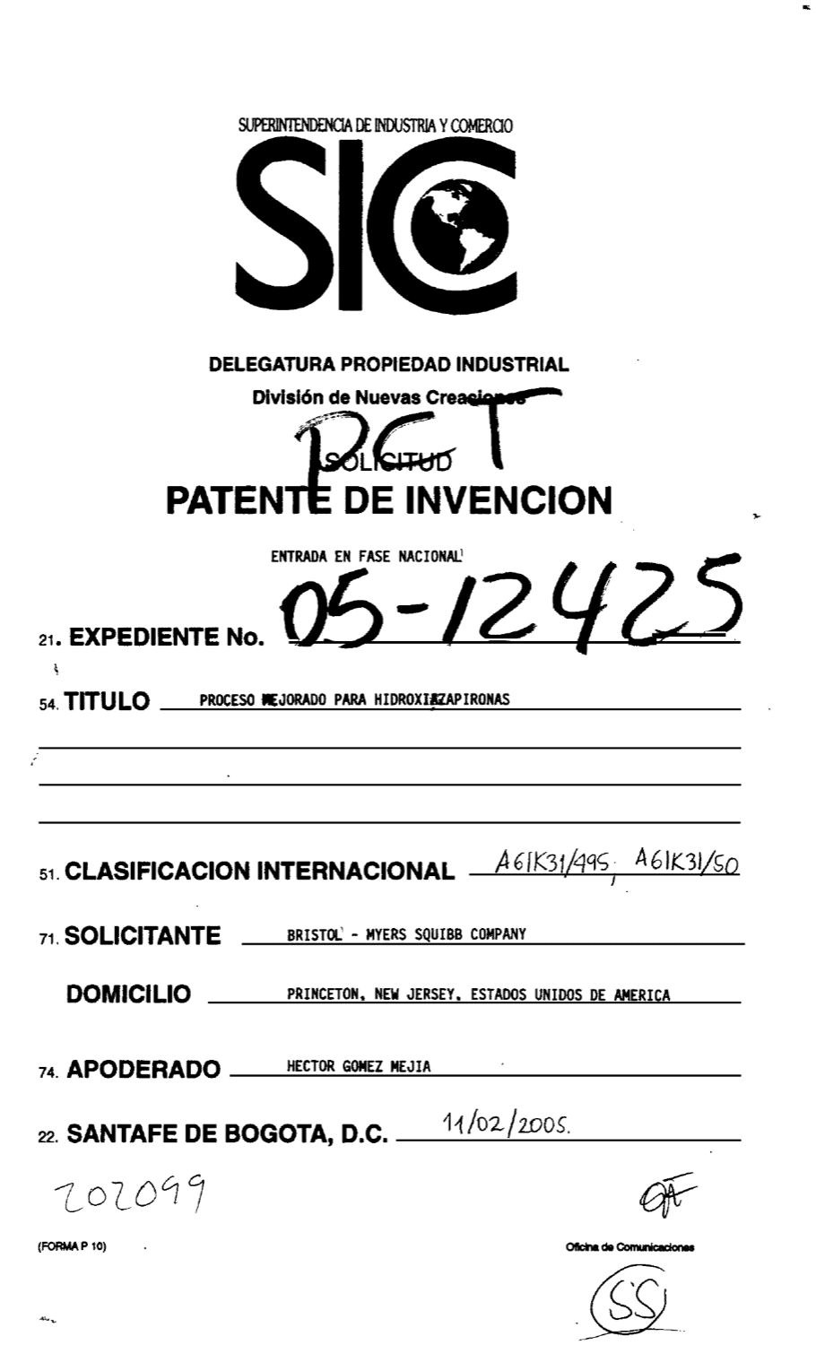 PROCESO MEJORADO PARA HIDROXIAZAPIRONAS