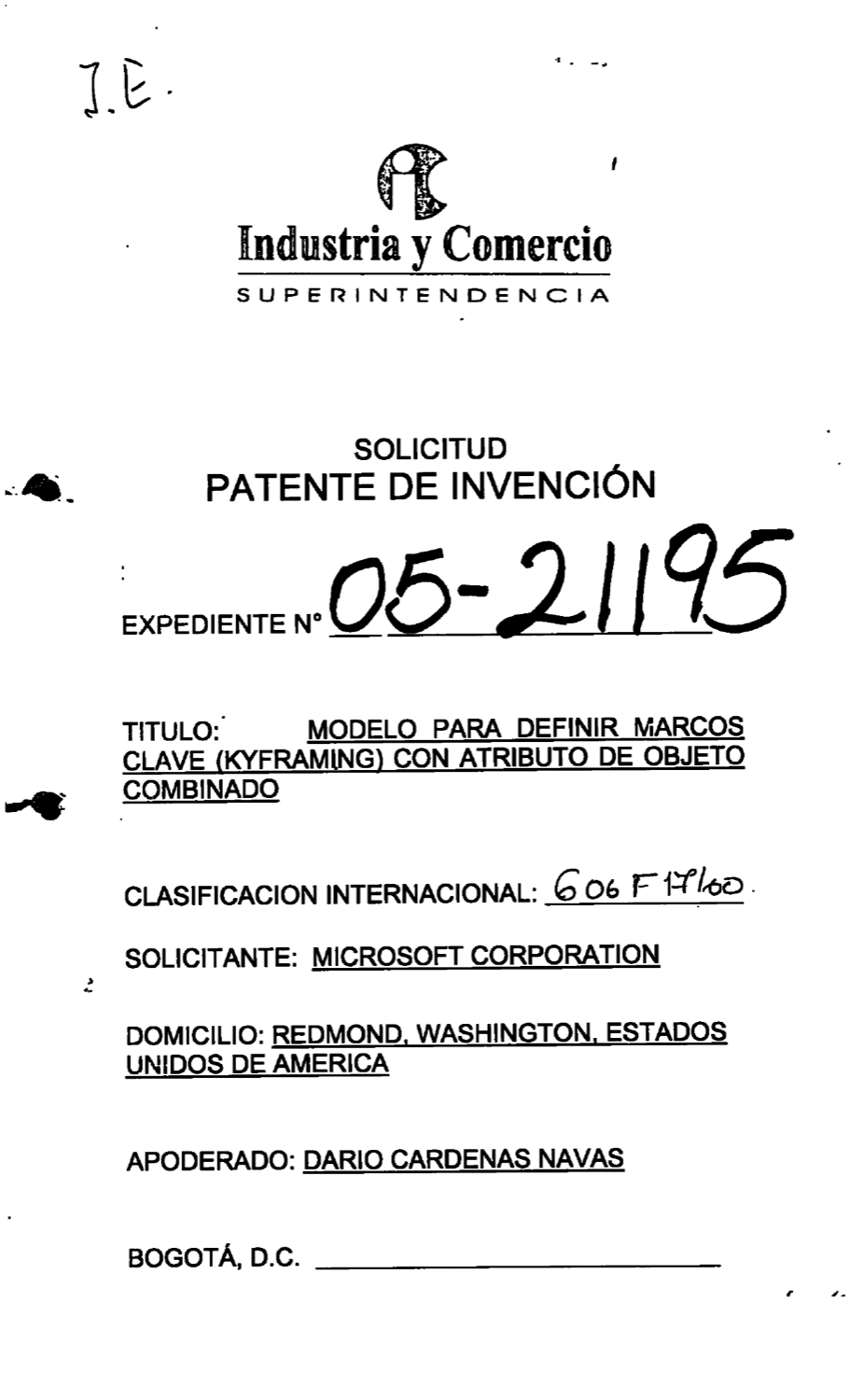 MODELO PARA DEFINIR MARCOS CLAVE (KYFRAMING) CON ATRIBUTO DE OBJETO COMBINADO