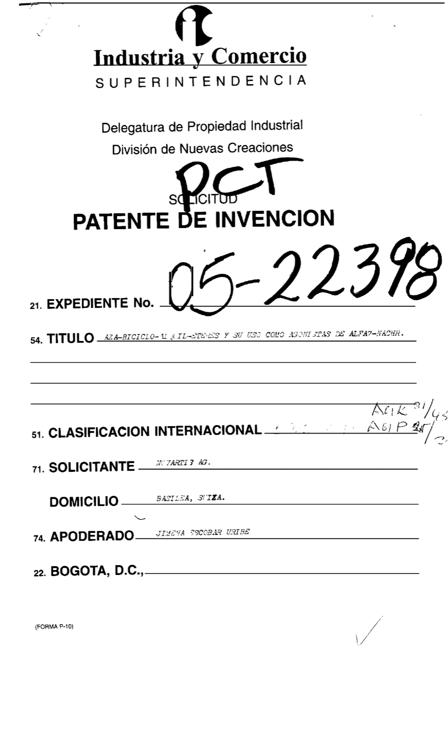 COMPUESTO PIRIDIN-3ILOXI SUSTITUIDOS-AZABICICLO [2.2.2] OCTANOS