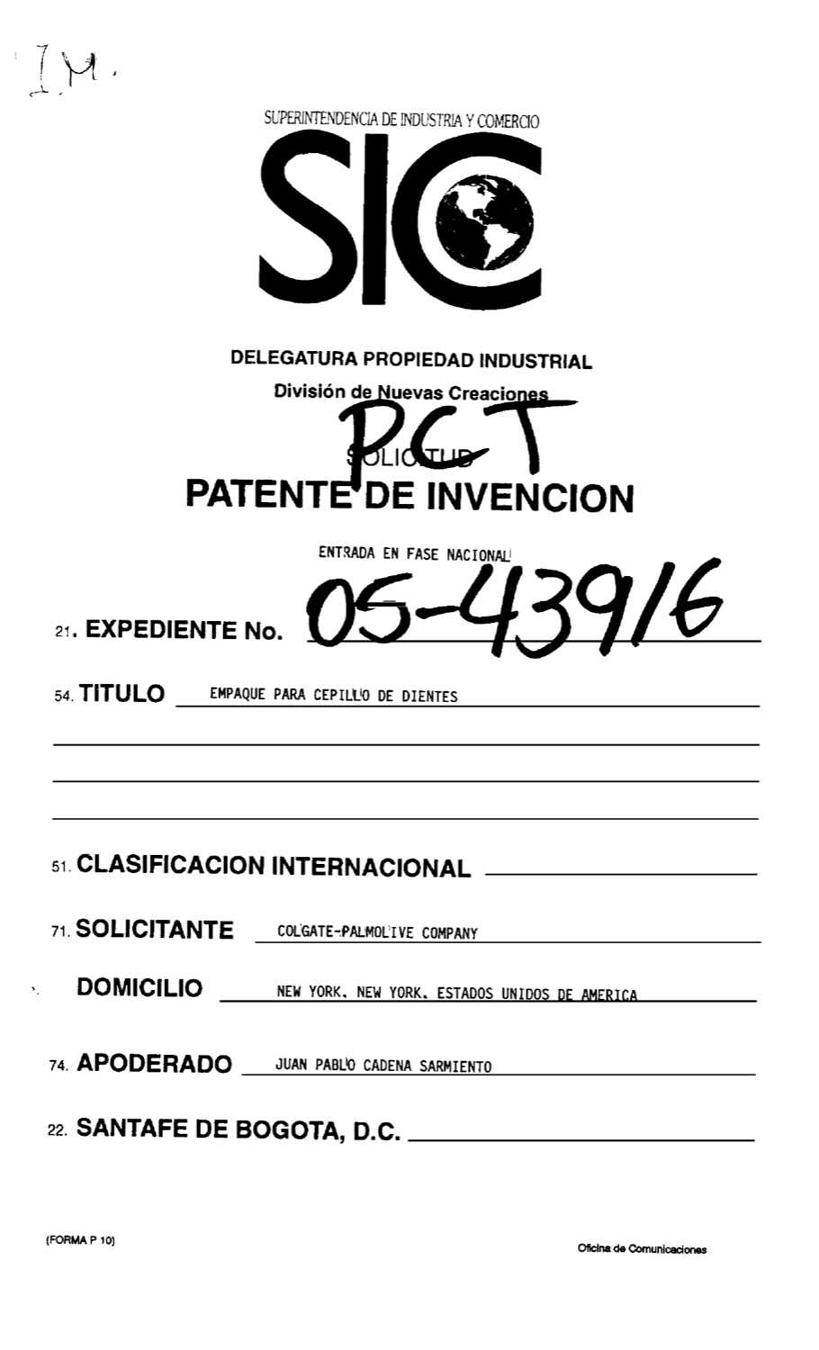 EMPAQUE PARA CEPILLO DE DIENTES