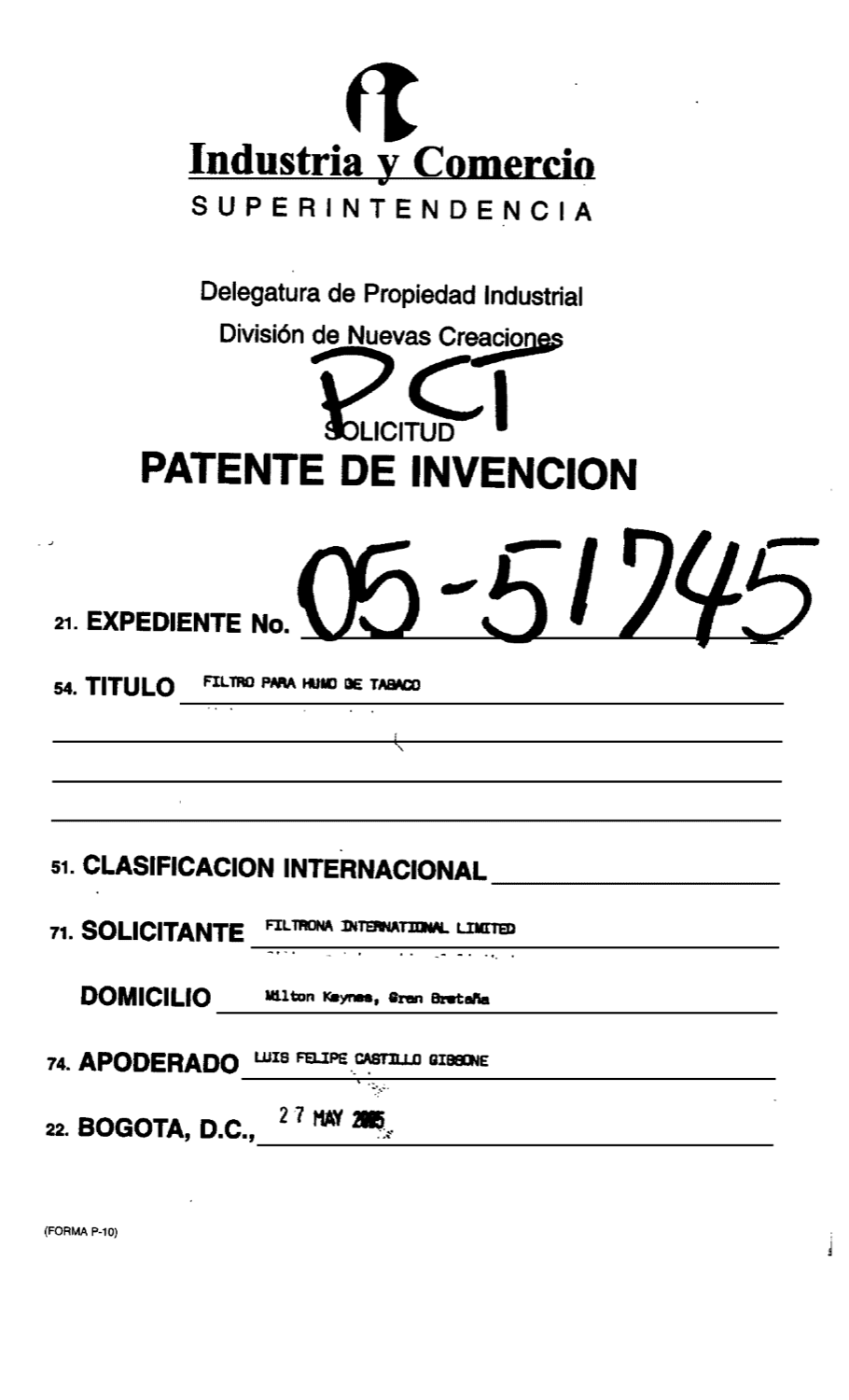 FILTRO PARA HUMO DE TABACO