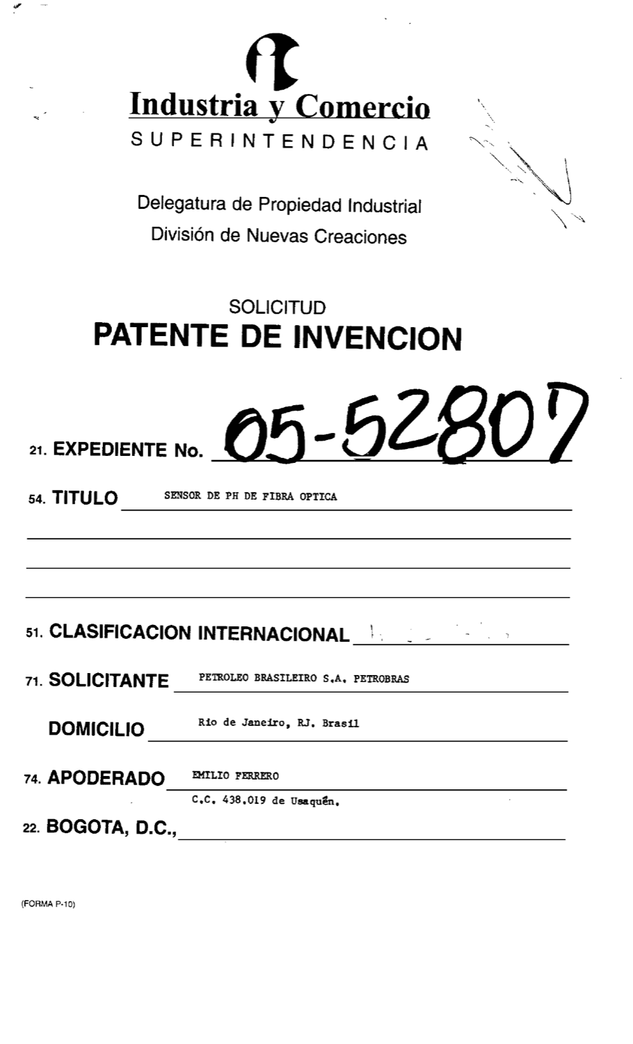 SENSOR DE PH A DE FIBRA OPTICA