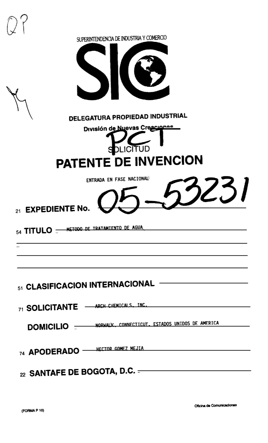 METODO DE TRATAMIENTO DE AGUA