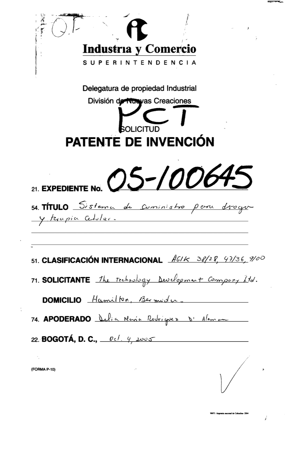 SISTEMA DE SUMINISTRO PARA DROGA Y TERAPIA CELULAR