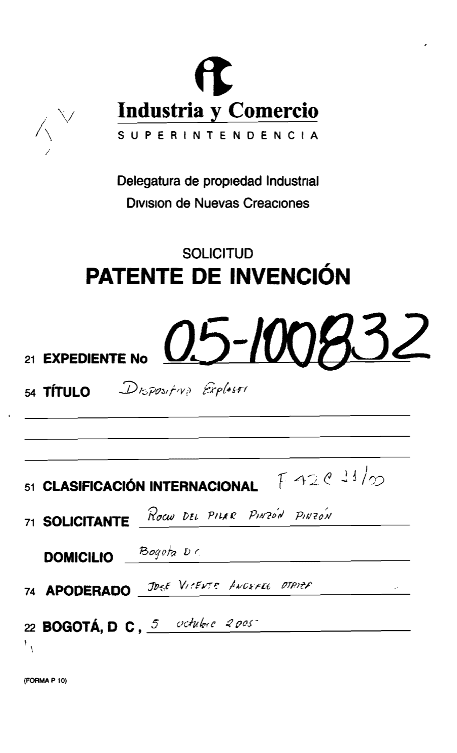 DISPOSITIVO EXPLOSOR
