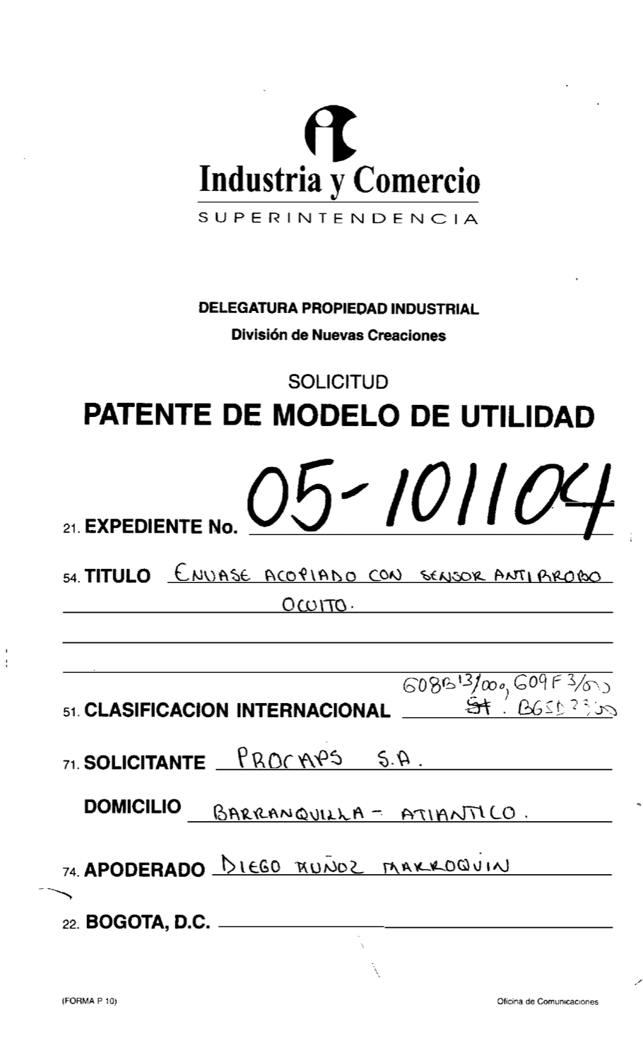 ENVASE ACOPLADO CON SENSOR ANTIRROBO OCULTO