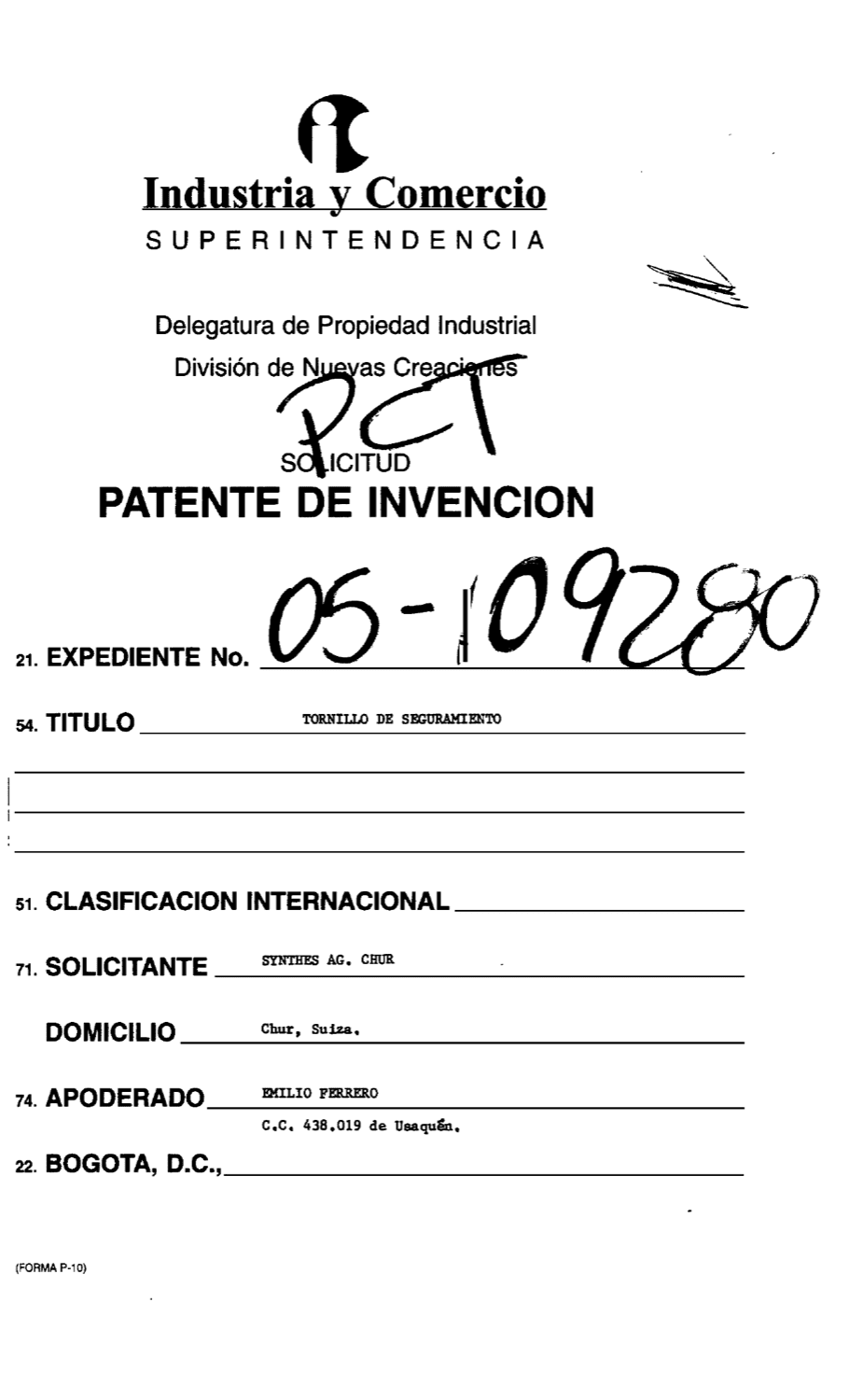TORNILLO DE ASEGURAMIENTO