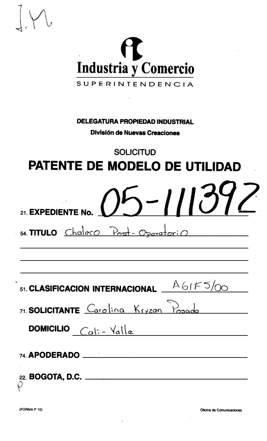CHALECO POST-OPERATORIO
