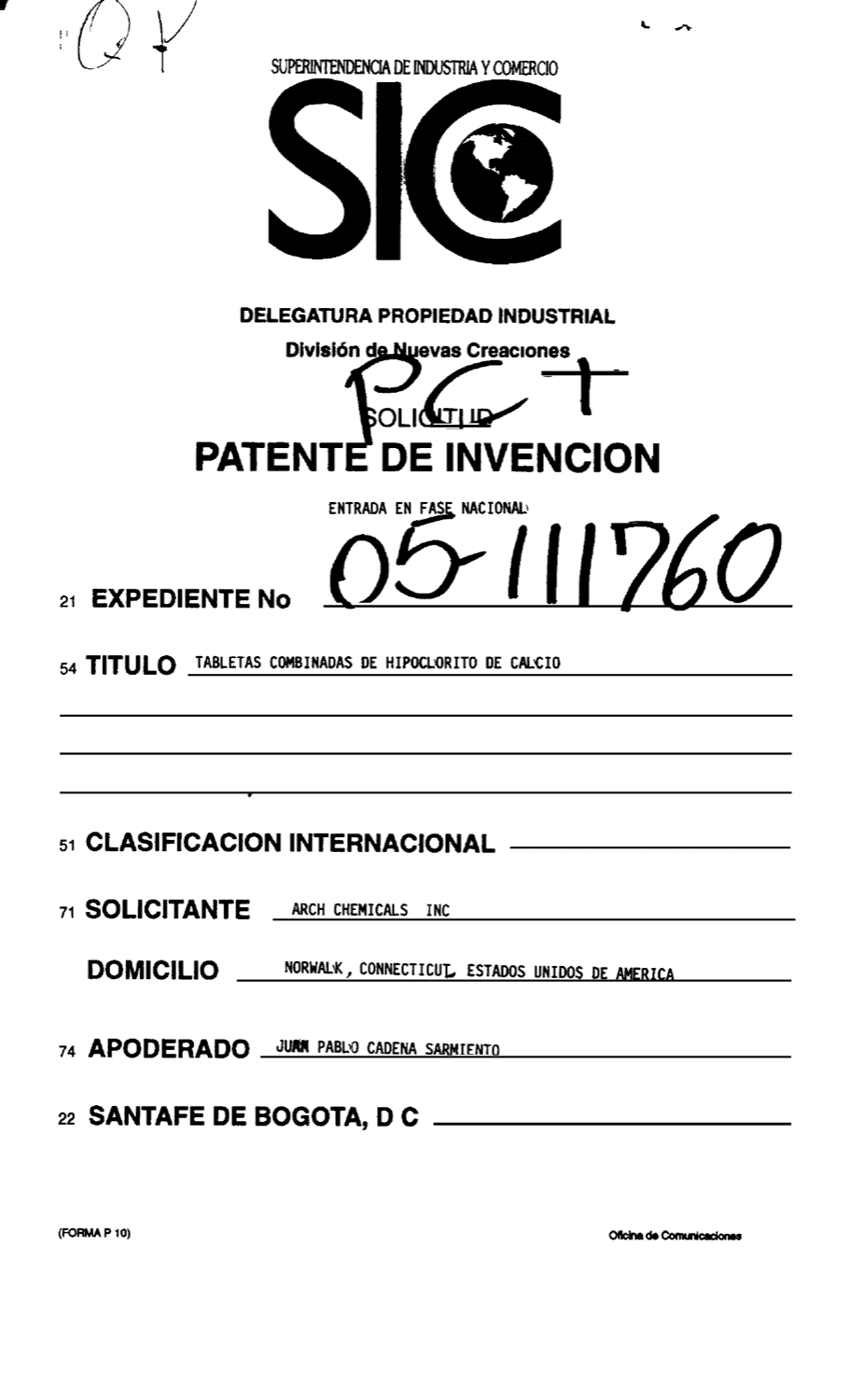 TABLETAS COMBINADAS DE HIPOCLORITO DE CALCIO