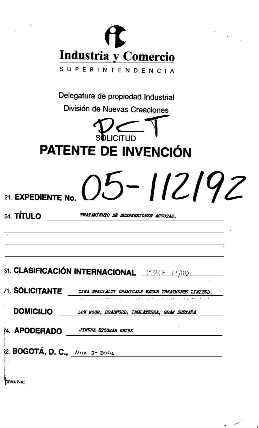 TRATAMIENTO DE SUSPENSIONES ACUOSAS