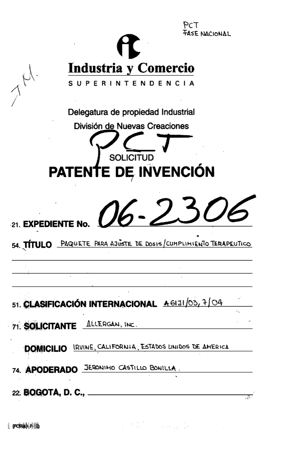 PAQUETE PARA AJUSTE DE DOSIS / CUMPLIMIENTO TERAPEUTICO