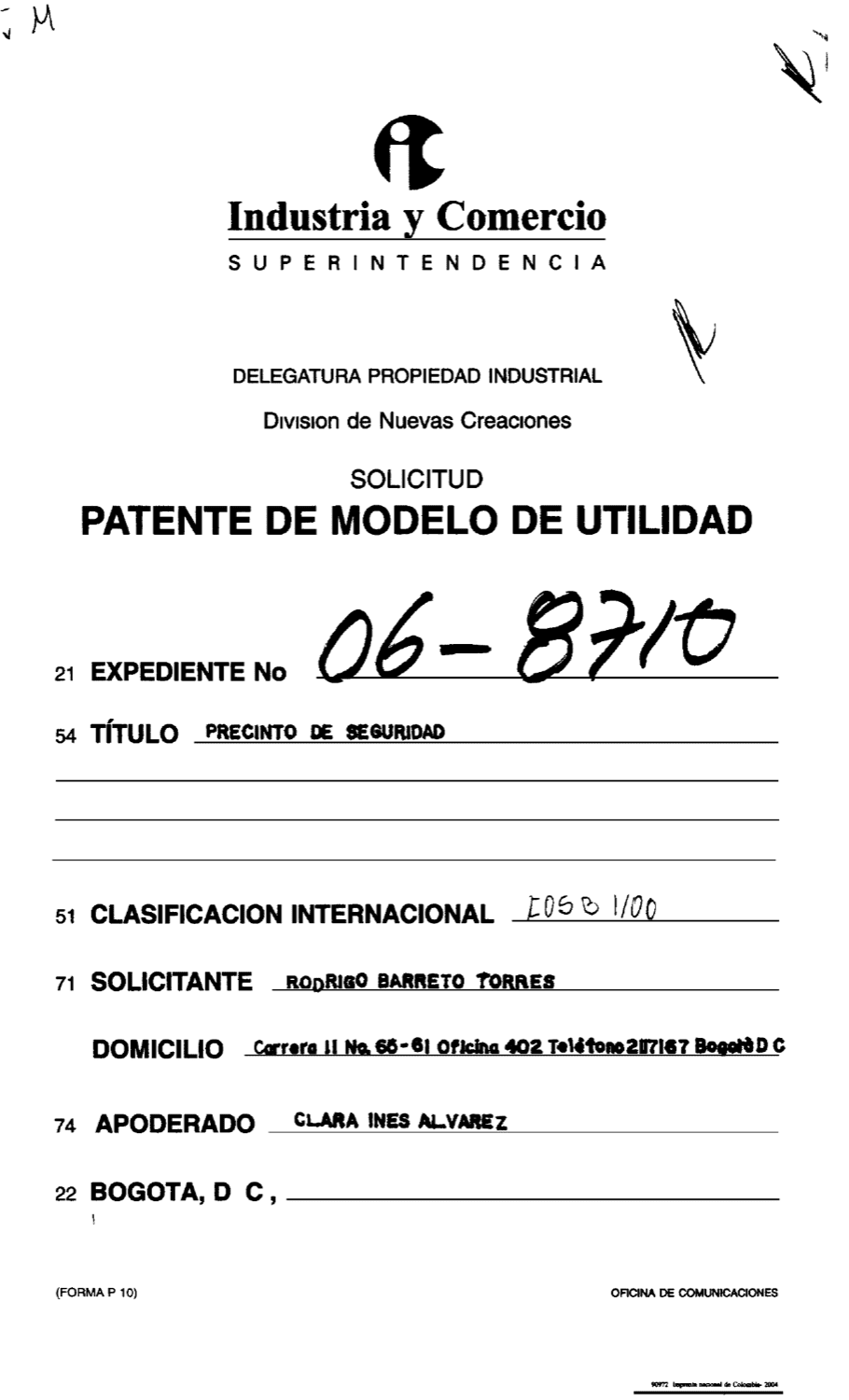 PRECINTO DE SGURIDAD