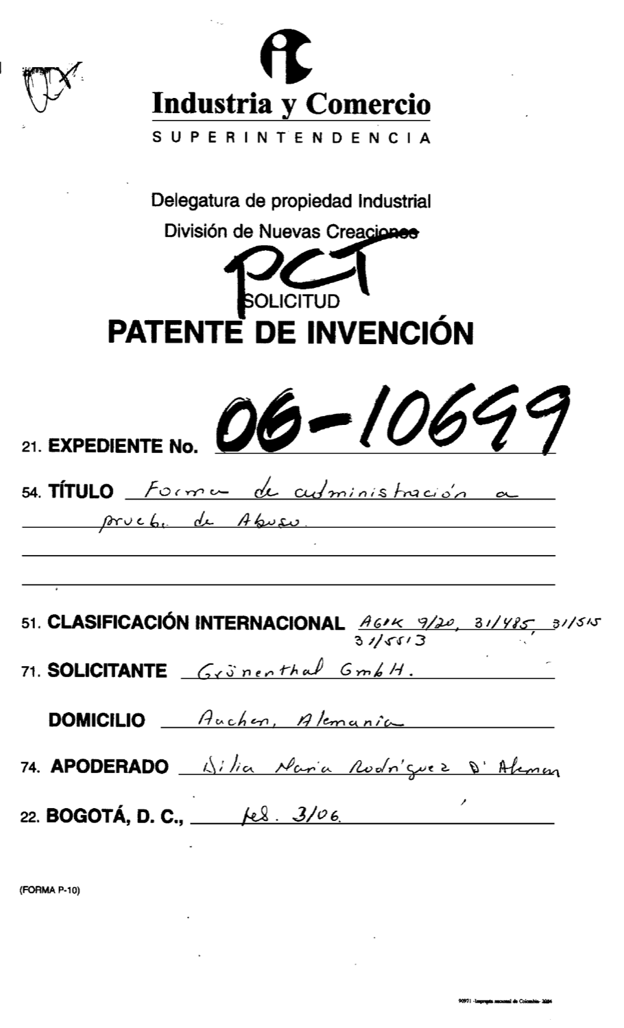 FORMA DE ADMINISTRACIÓN A PRUEBA DE ABUSO