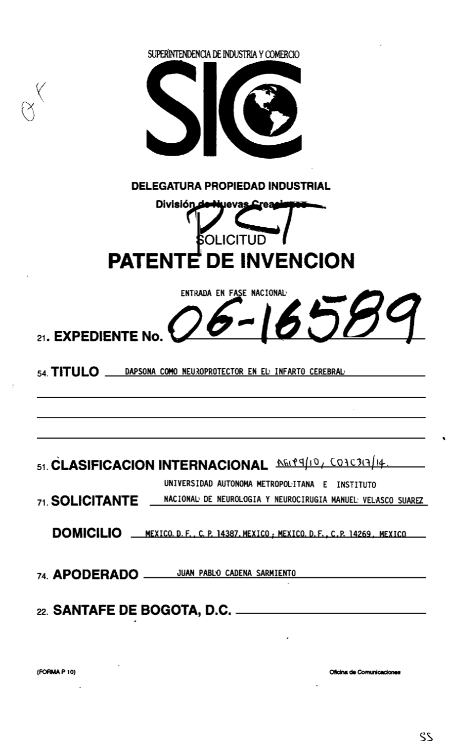 DAPSONA COMO NEUROPROTECTOR EN EL INFARTO CEREBRAL