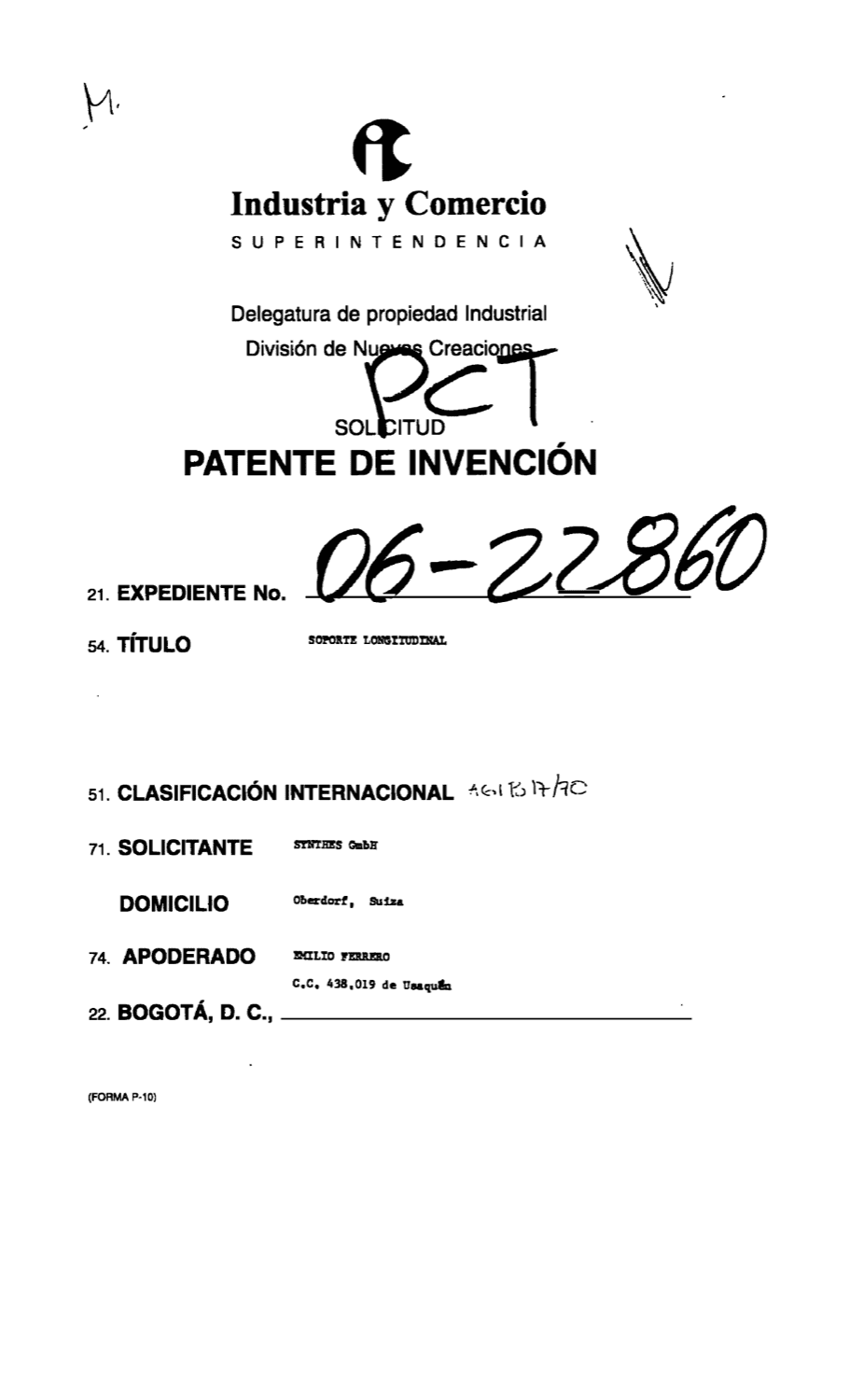 SOPORTE LONGITUDINAL