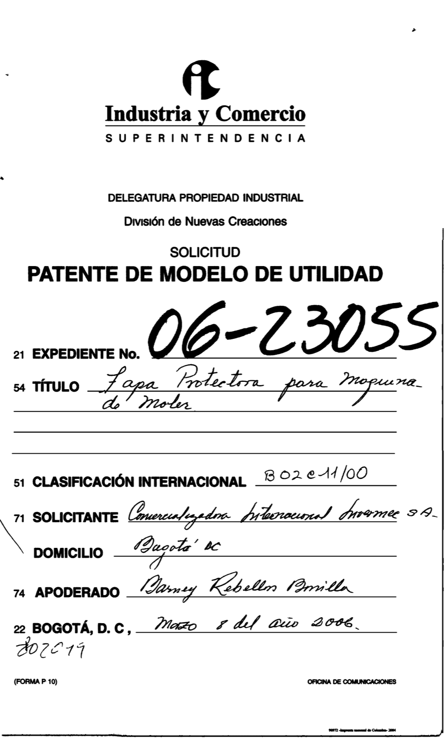 TAPA PROTECTORA PARA MAQUINA DE MOLER