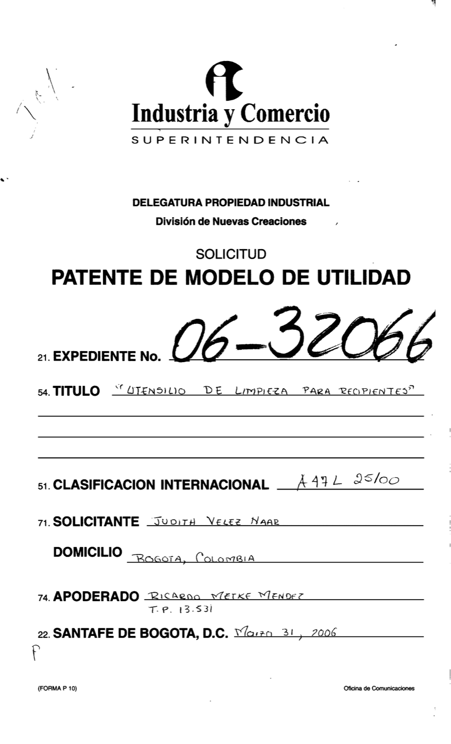 UTENSILIO DE LIMPIEZA PARA RECIPIENTES
