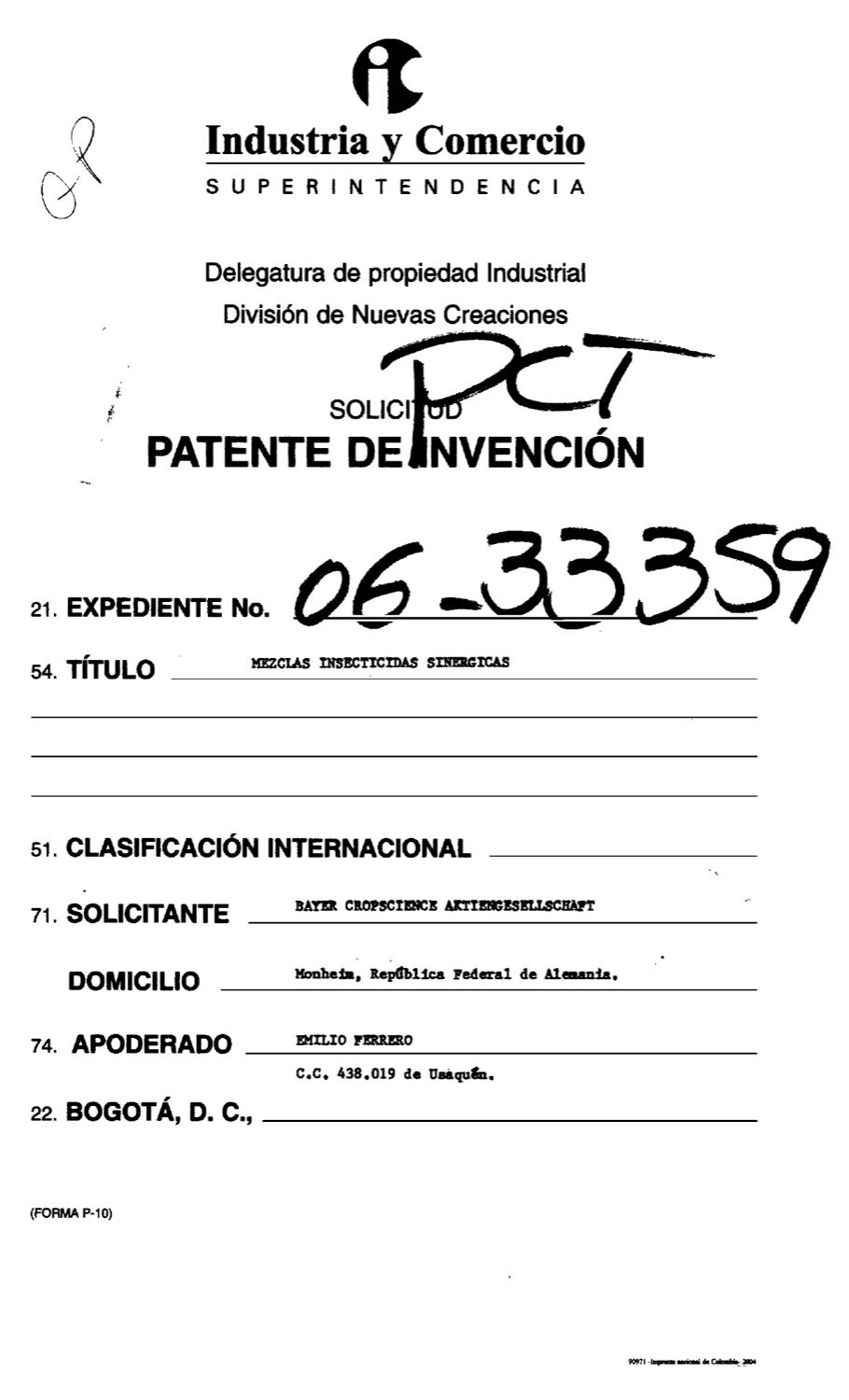 MEZCLAS INSECTICIDAS SINERGICAS