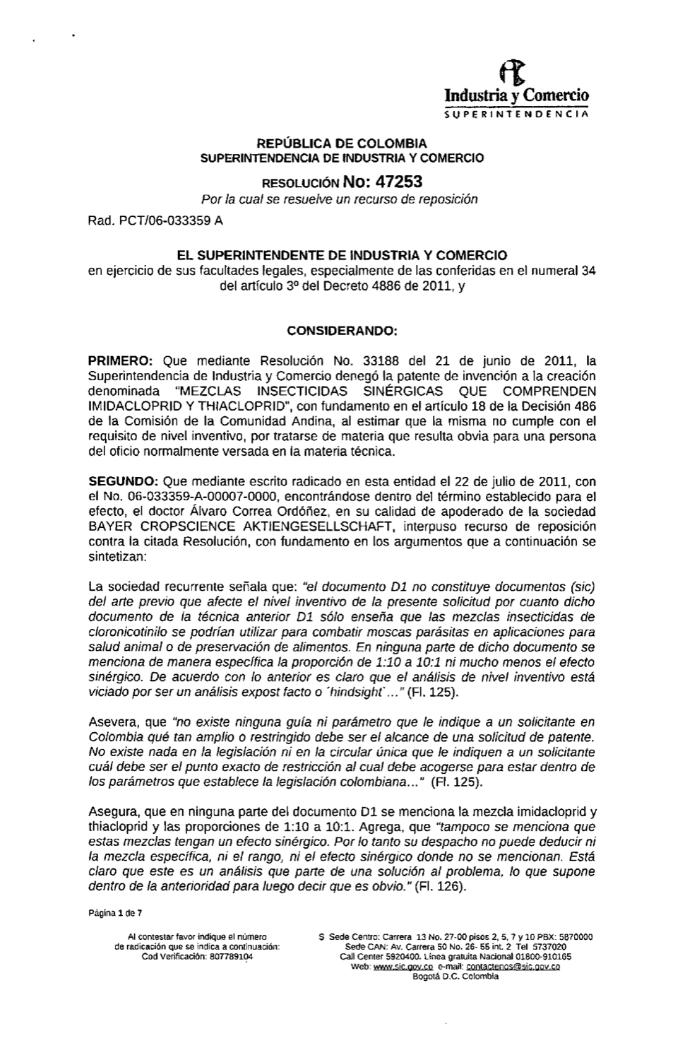 MEZCLAS INSECTICIDAS SINERGICAS