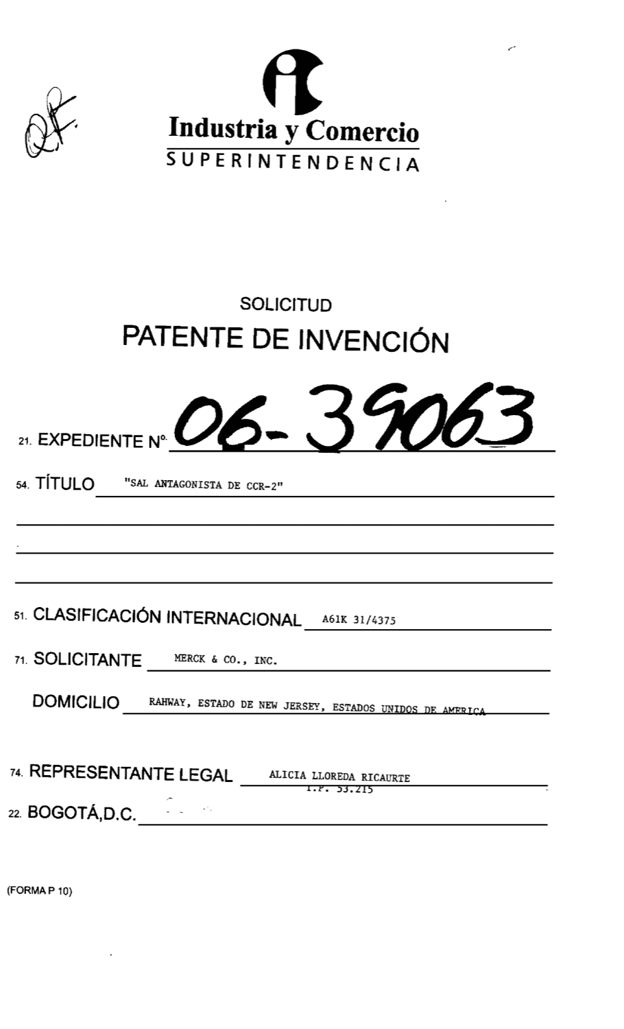 SAL ANTAGONISTA DE CCR-2