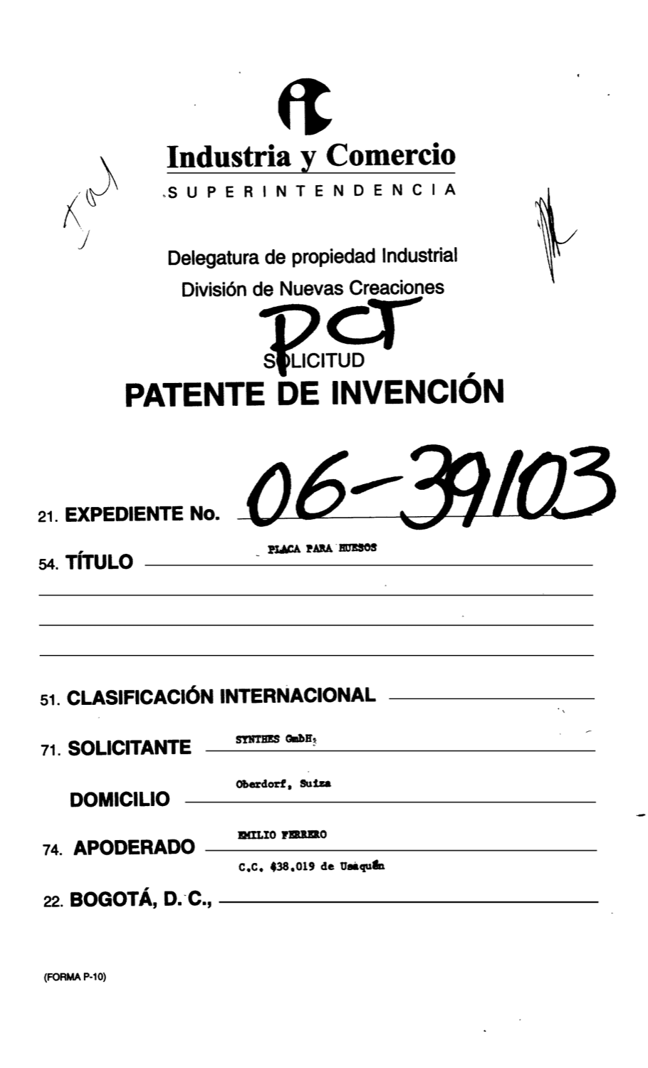 PLACA PARA HUESOS