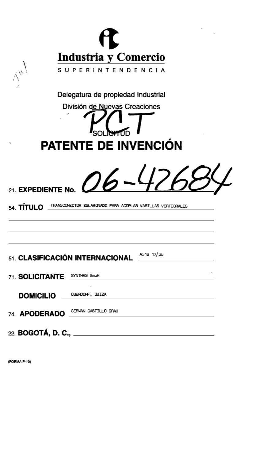 TRANSCONECTOR ESLABONDADO PARA ACOPLAR VARILLAS VERTEBRALES