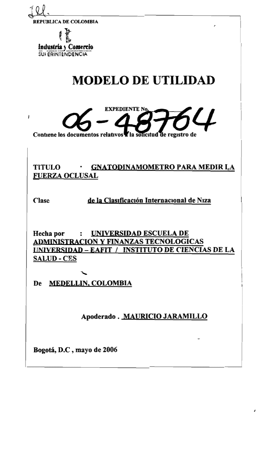 GNATODINAMOMETRO PARA MEDIR LA FUERZA OCLUSAL