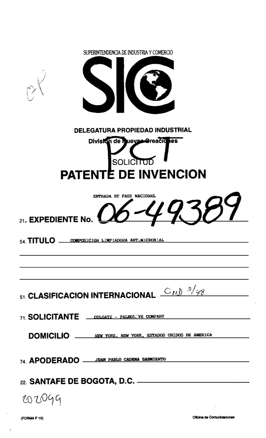 COMPOSICION LIMPIADORA ANTIMICROBIAL