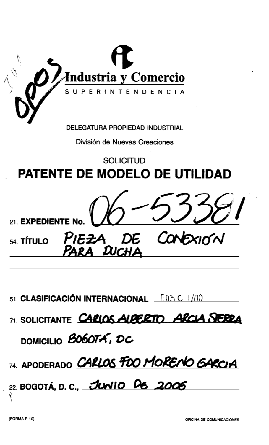 DISPOSITIVO DE UNIÓN PARA DUCHA