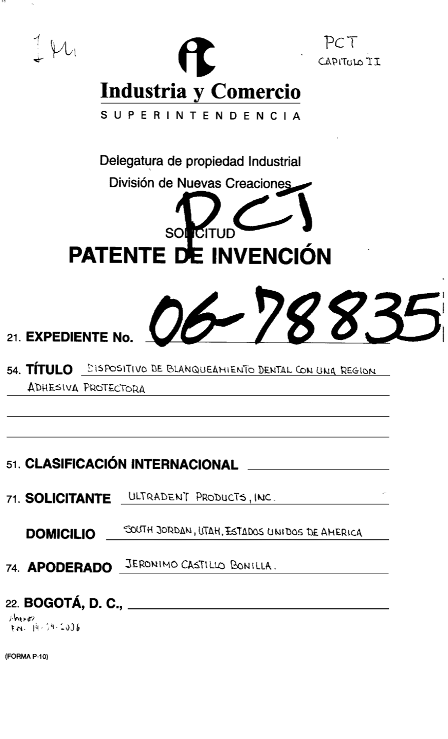 DISPOSITIVO DE BLANQUEAMIENTO DENTAL CON UNA REGION ADHESIVA PROTECTORA