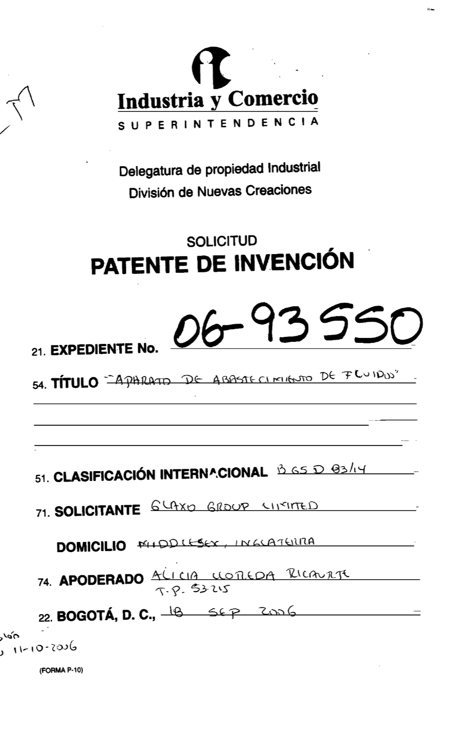 APARATO DE ABASTECIMIENTO DE FLUIDOS