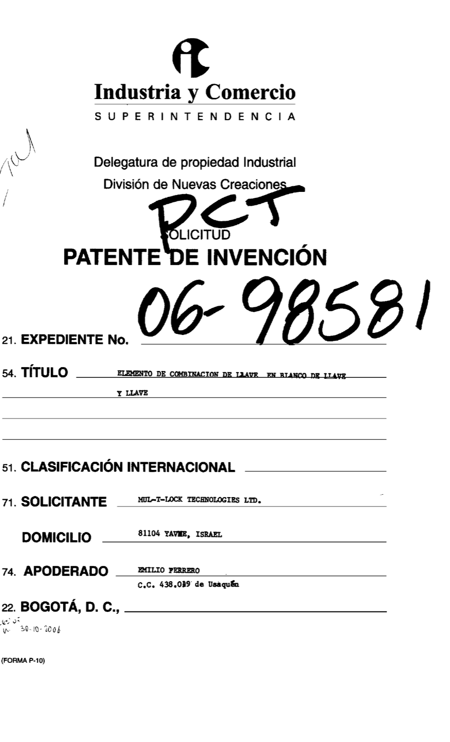 ELEMENTO DE COMBINACION DE LLAVE EN BLANCO DE LLAVE Y LLAVE
