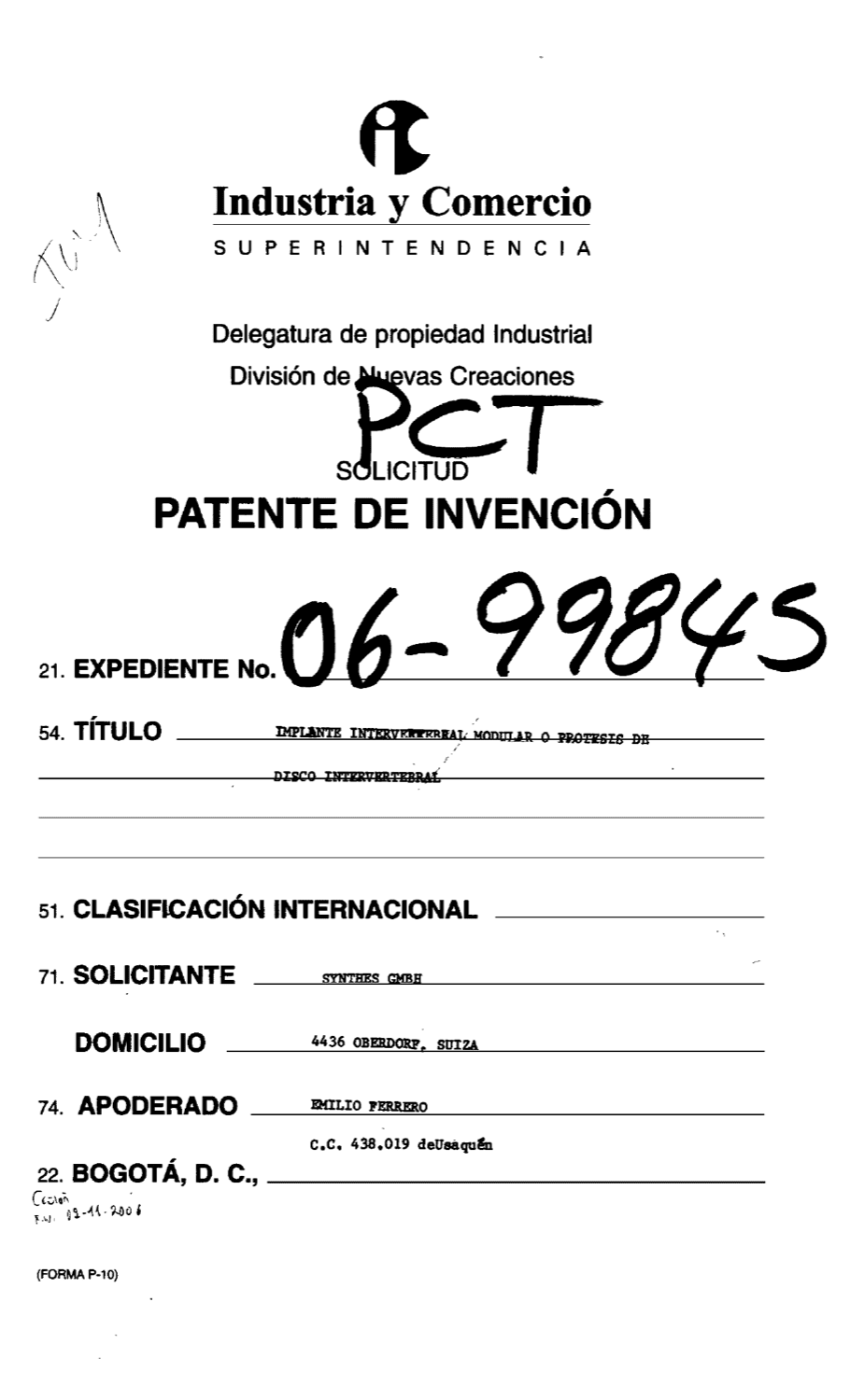 IMPLANTE INTERVERTEBRAL MODULAR O PROTESIS DE DISCO INTERVERTEBRAL