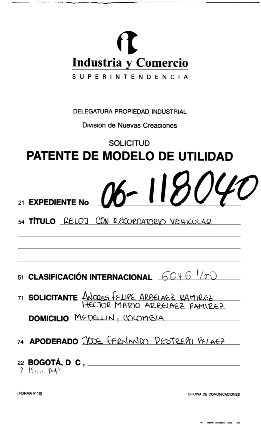 RELOJ CON RECORDATORIO VEHICULAR