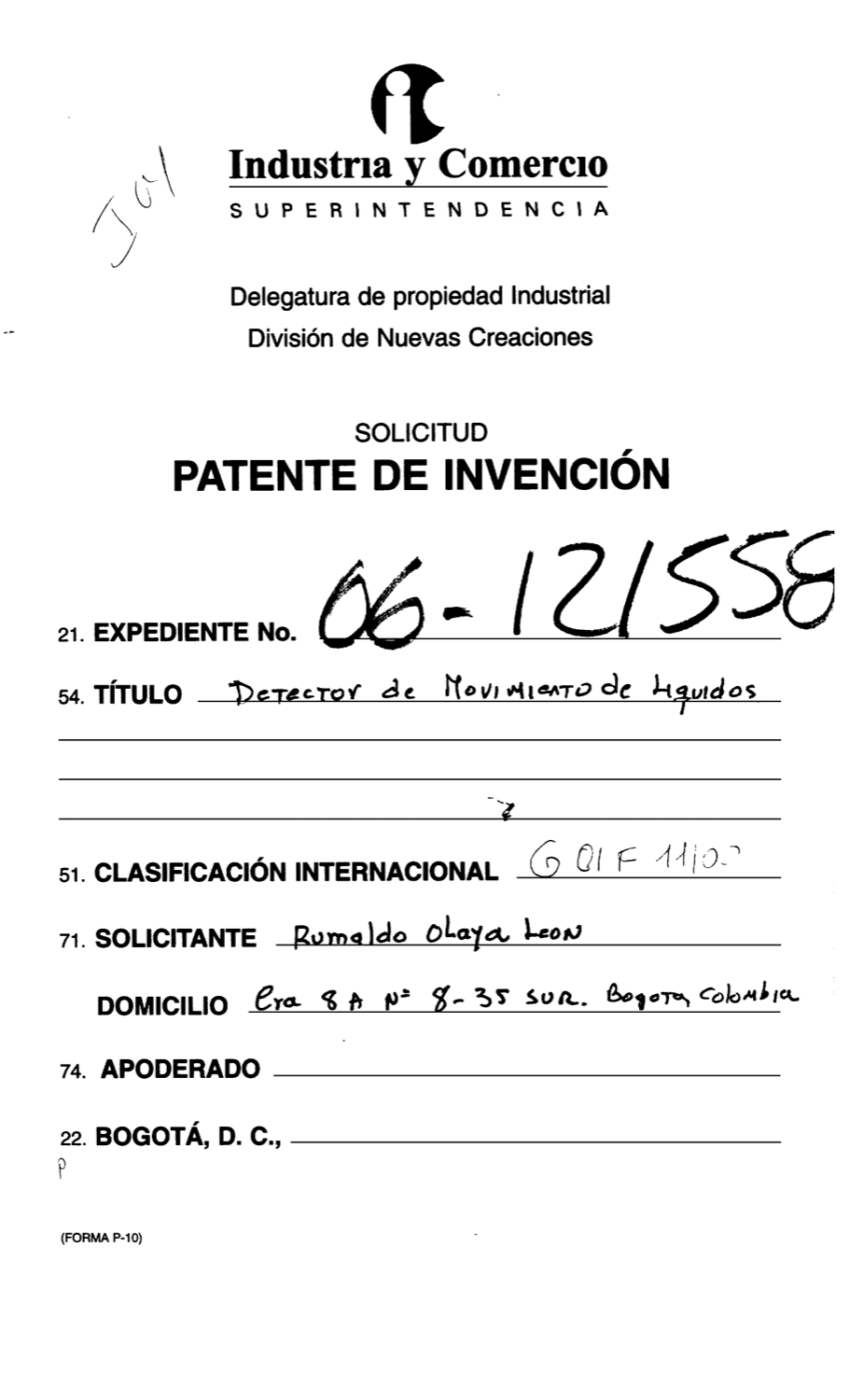 DETECTOR DE MOVIMIENTO DE LIQUIDOS