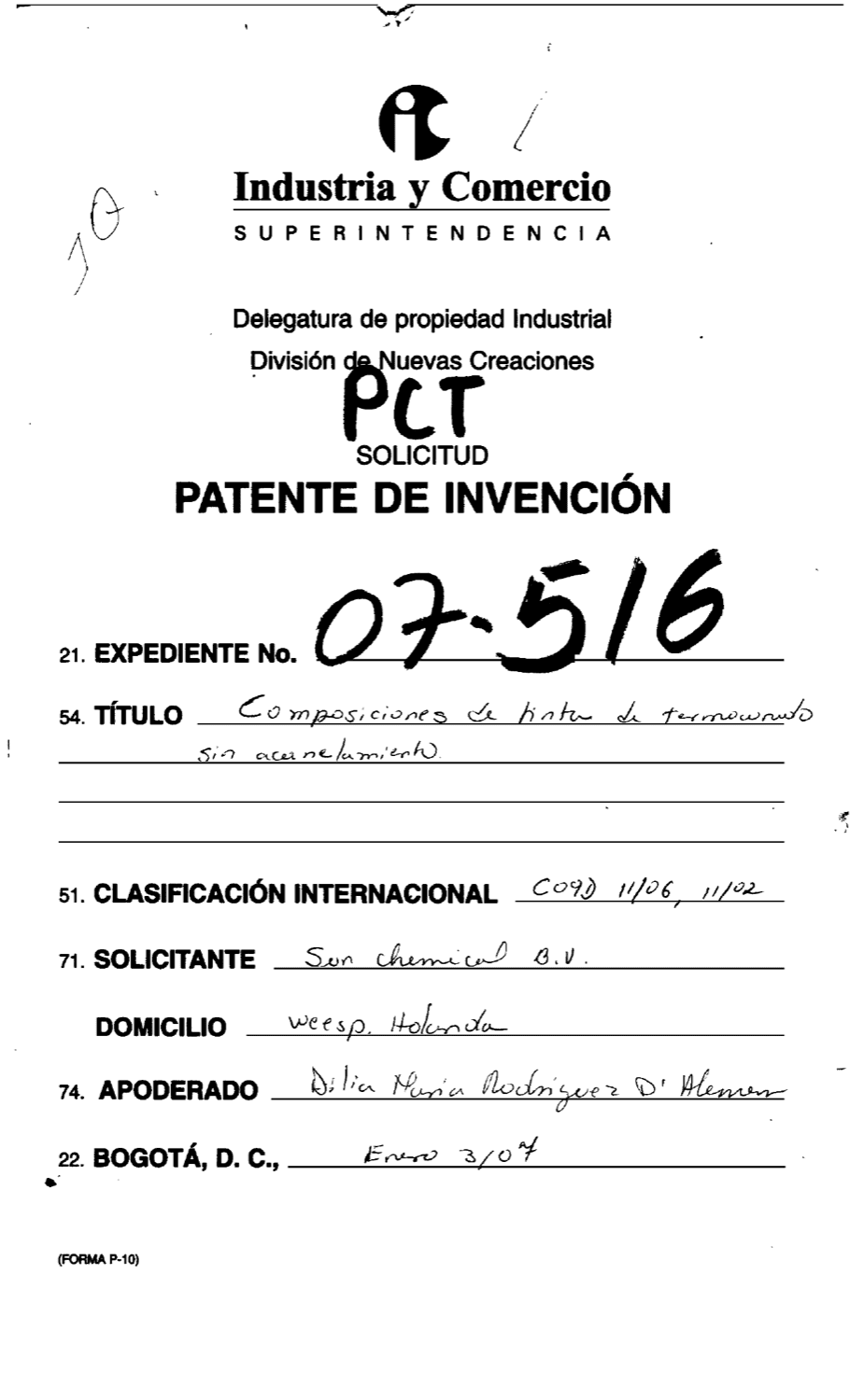 COMPOSICIONES DE TINTA DE TERMOCURADO SIN ACANALAMIENTO