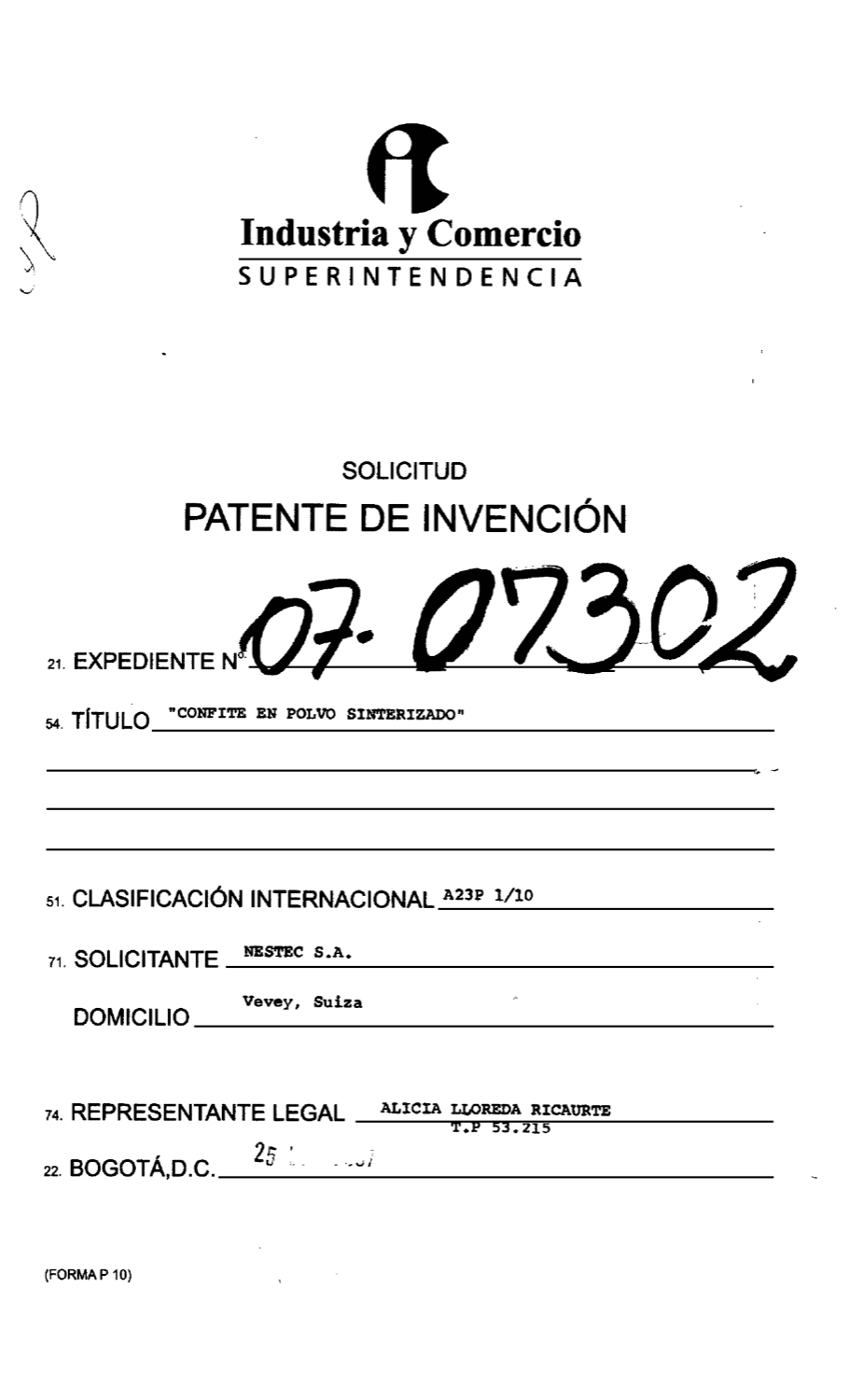 CONFITE EN POLVO SINTERIZADO