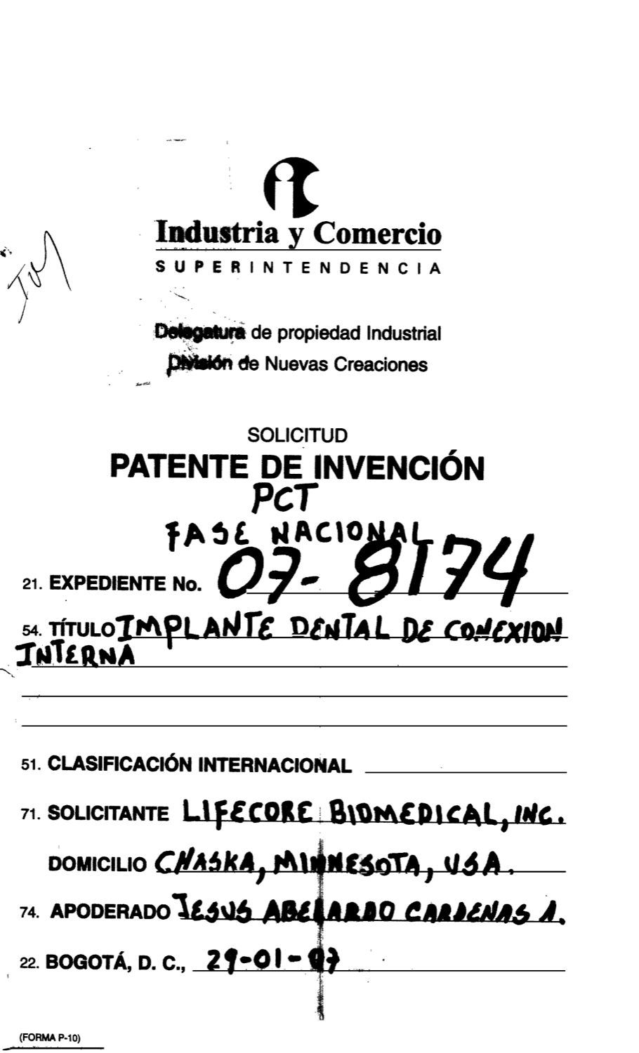IMPLANTE DENTAL DE CONEXION INTERNA