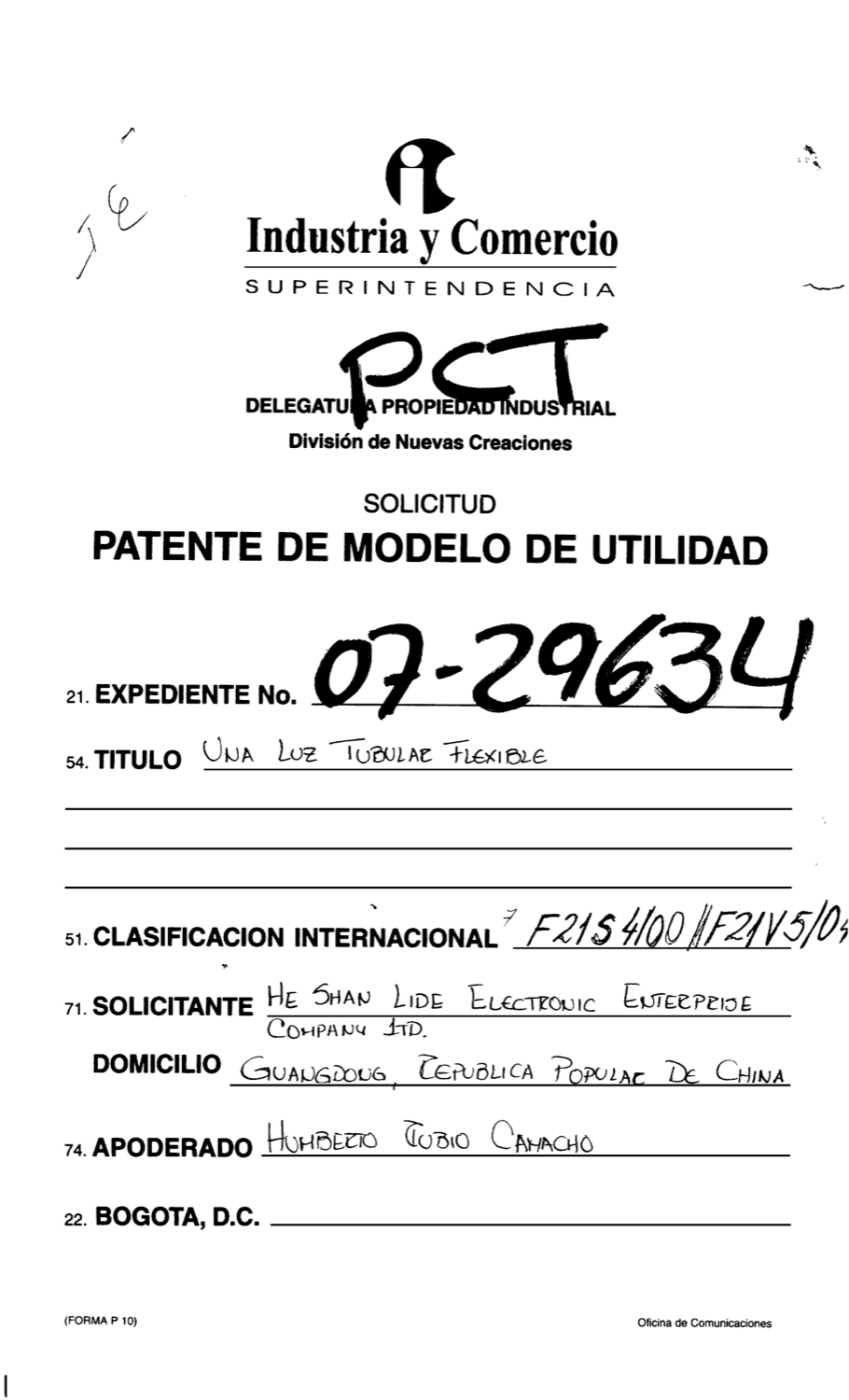 UNA LUZ TUBULAR FLEXIBLE