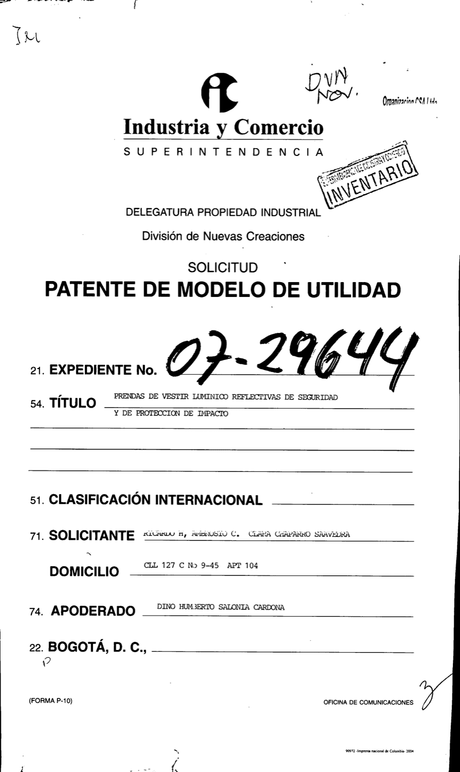 PRENDAS DE VESTIR LUMINICO REFLECTIVAS DE SEGURIDAD Y DE PROTECCION DE IMPACTO