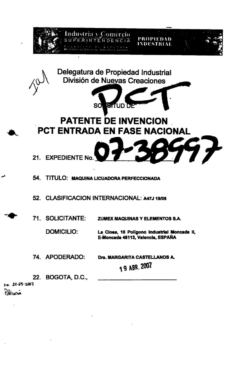MAQUINA LICUADORA PERFECCIONADA