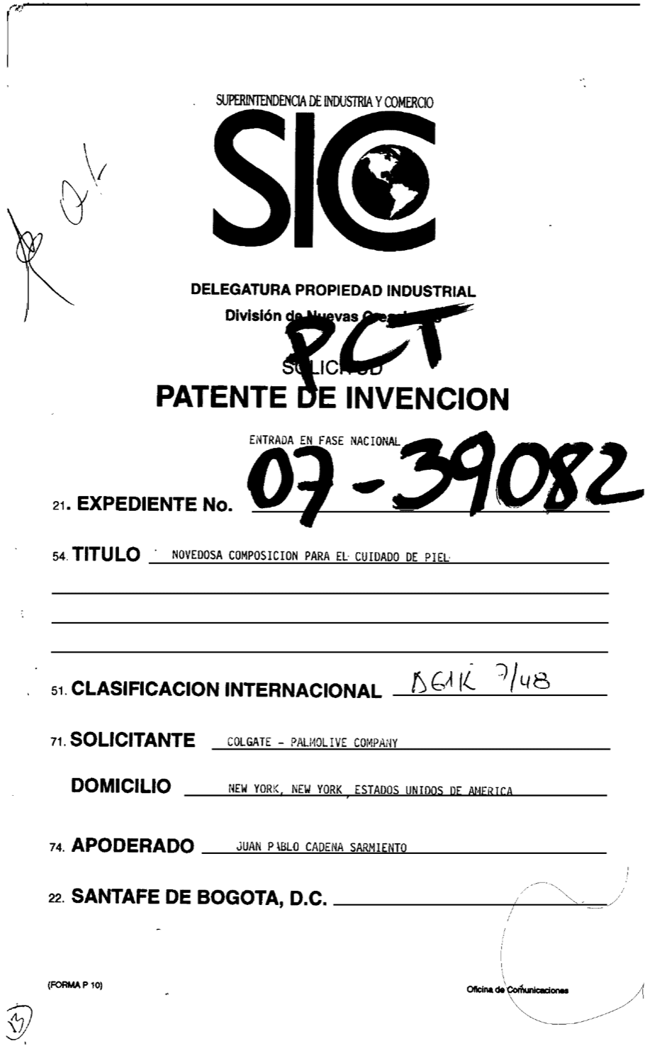NOVEDOSA COMPOSICION PARA EL CUIDADO DE LA PIEL
