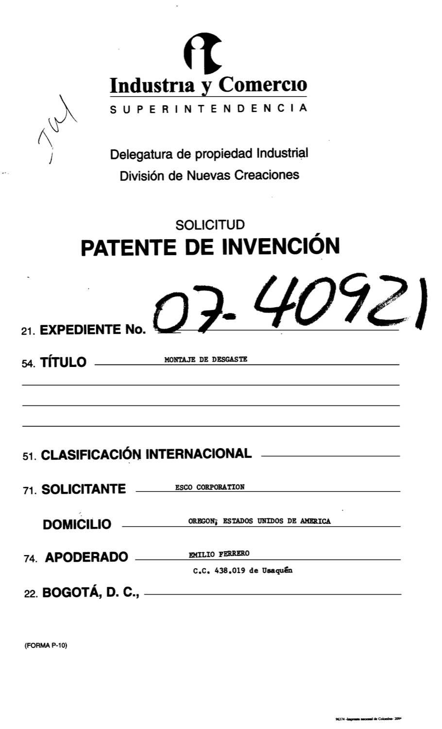 MONTAJE DE DESGASTE