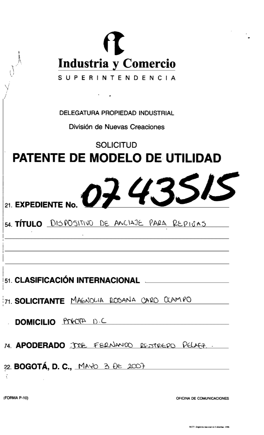 DISPOSITIVO DE ANCLAJE PARA REPISAS