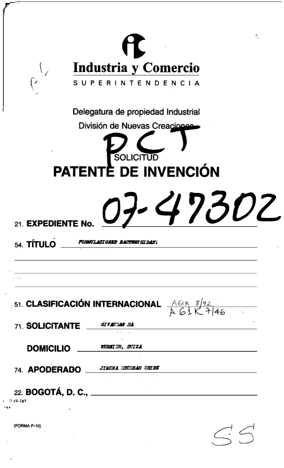 FORMULACIONES BACTERICIDAS