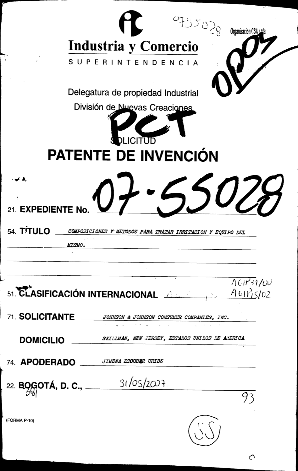 COMPOSICIONES Y METODOS PARA TRATAR IRRITACION Y EQUIPO DEL MISMO